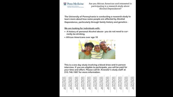  Genetics of Alcohol Dependence and Withdrawal in African Americans 